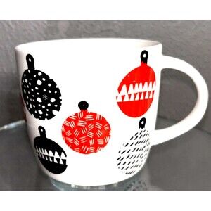 Starbucks Christmas Ornaments Mug 2016 White Red Black 16.9 oz